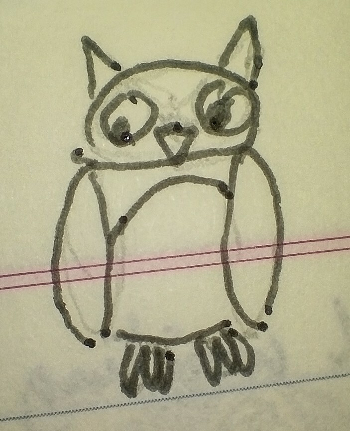 rubbish drawing of an owl